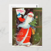 ヴィンテージサンタとのソ連新年の挨拶 ポストカード (正面/裏面)