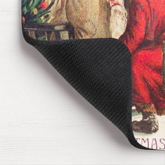 ヴィンテージサンタとエンジェルクリスマスシーンマウスパッド マウスパッド (コーナー)