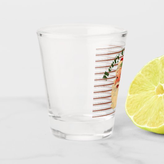 ヴィンテージサンタとキャンディストライプー ショットグラス (左)