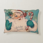 ヴィンテージサンタとキャンディーケーンクリスマス アクセントクッション (裏面)