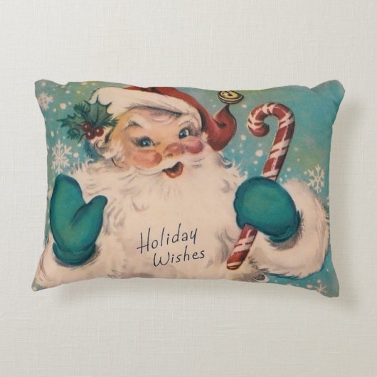 ヴィンテージサンタとキャンディーケーンクリスマス アクセントクッション (裏面)