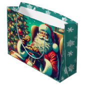 ヴィンテージサンタとクッキーのクリスマス ラージペーパーバッグ (裏面アングル)