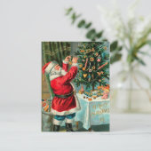 ヴィンテージサンタとクリスマスツリー シーズンポストカード (スタンド正面)