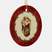 ヴィンテージサンタとストッキングオーナメント セラミックオーナメント (右)