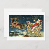 ヴィンテージサンタとスリー シーズンポストカード (正面/裏面)