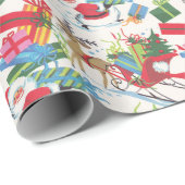 ヴィンテージサンタとスリー ラッピングペーパー (ロールコーナー)