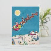 ヴィンテージサンタとトナカイのクリスマスナイト シーズンカード (スタンド正面)