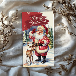 ヴィンテージサンタとトナカイのクリスマスライス 薄葉紙