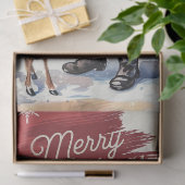 ヴィンテージサンタとトナカイのクリスマスライス 薄葉紙 (ギフト)