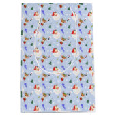 ヴィンテージサンタとトナカイのクリスマス ミディアムペーパーバッグ (正面)