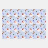 ヴィンテージサンタとトナカイのクリスマス ラッピングペーパーシート (正面2)