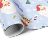 ヴィンテージサンタとトナカイのクリスマス ラッピングペーパー (ロールコーナー)