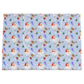 ヴィンテージサンタとトナカイのクリスマス ラージペーパーバッグ (正面)