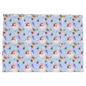 ヴィンテージサンタとトナカイのクリスマス ラージペーパーバッグ (裏面)