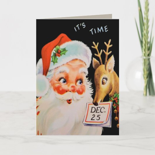 ヴィンテージサンタとトナカイ シーズンカード (正面)