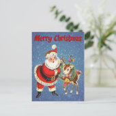 ヴィンテージサンタとトナカイ シーズンポストカード (スタンド正面)