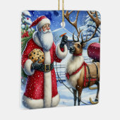 ヴィンテージサンタとトナカイ セラミックオーナメント (右)