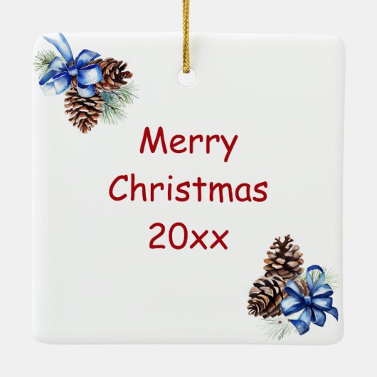 ヴィンテージサンタとトナカイ セラミックオーナメント (裏面)