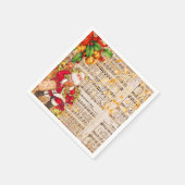 ヴィンテージサンタとビクトリアンクリスマスカロル スタンダードカクテルナプキン (角)