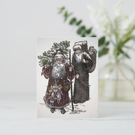 ヴィンテージサンタとペレフータードハガキ ポストカード (スタンド正面)