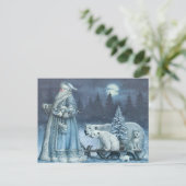 ヴィンテージサンタとホッキョクグマ シーズンポストカード (スタンド正面)