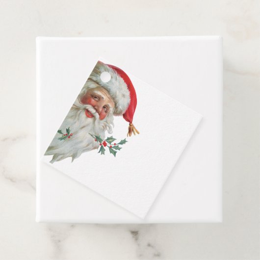 ヴィンテージサンタとホリークリスマスギフトタグ フェイバータグ (インサイチュ)