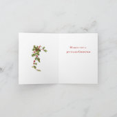 ヴィンテージサンタとホリー折り畳みクリスマスカード シーズンカード (内部)