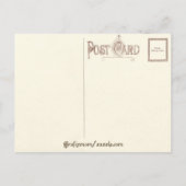 ヴィンテージサンタとポインセチアと金ゴールドレース シーズンポストカード (裏面)