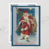 ヴィンテージサンタと冬の空 シーズンカード (正面/裏面)