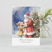 ヴィンテージサンタと女の子のオーダーメイド シーズンカード (スタンド正面)