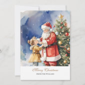 ヴィンテージサンタと女の子 オーダーメイド シーズンカード (正面)