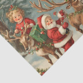 ヴィンテージサンタと子ども、トナカイ、ギフト 薄葉紙 (詳細)