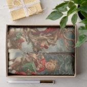 ヴィンテージサンタと子ども、トナカイ、ギフト 薄葉紙 (ギフト)