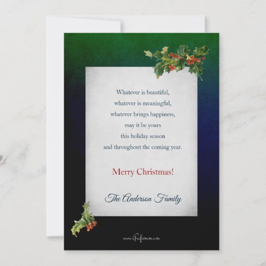 ヴィンテージサンタと子ども、贈り物、つま先立ち シーズンカード (裏面)