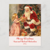 ヴィンテージサンタと子供用クリスマスポストカード シーズンポストカード (正面)