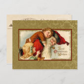 ヴィンテージサンタと子供 シーズンポストカード (正面/裏面)