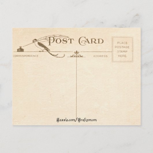 ヴィンテージサンタと子供 シーズンポストカード (裏面)