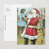 ヴィンテージサンタと子 シーズンポストカード (正面/裏面)