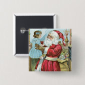 ヴィンテージサンタと子 缶バッジ (正面&裏面)