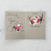 ヴィンテージサンタと彼のトナカイ シーズンカード (内部)