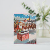 ヴィンテージサンタと煙突 シーズンポストカード (スタンド正面)