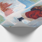 ヴィンテージサンタと煙突 ラッピングペーパー (角)