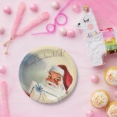 ヴィンテージサンタと現在のクリスマスパーティー ペーパープレート (パーティー)