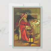 ヴィンテージサンタと眠る子供のクリスマス カード (正面)