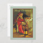 ヴィンテージサンタと眠る子供のクリスマス ポストカード (正面/裏面)