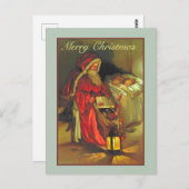 ヴィンテージサンタと眠る子供のクリスマス ポストカード (正面/裏面)