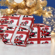 ヴィンテージサンタと石炭コンロのバーナーのギフトラップ