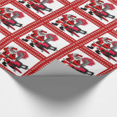 ヴィンテージサンタと石炭コンロのバーナーのギフトラップ ラッピングペーパー (角)