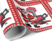 ヴィンテージサンタと石炭コンロのバーナーのギフトラップ ラッピングペーパー (ロールコーナー)