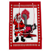 ヴィンテージサンタと石炭コンロ用バーナーmed抱き枕 ミディアムペーパーバッグ (裏面)